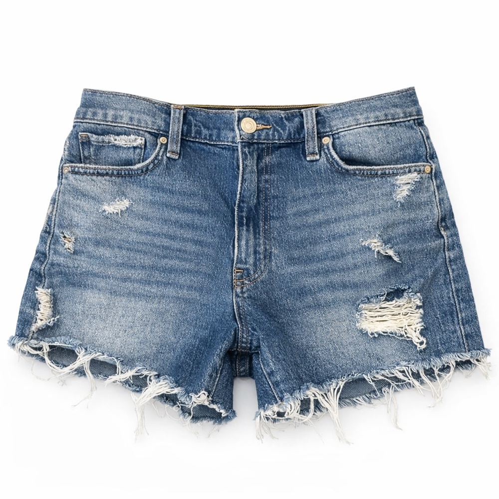 Hudson Devon Jeans Blue Distressed Women Denim Shorts. Size 28